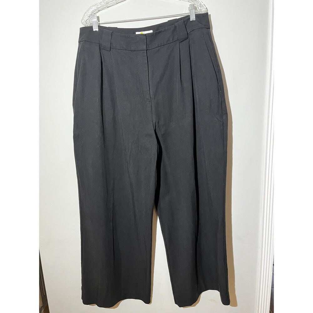 Boden  Wide Leg Pleated Dress Pants US 14R Lagenlook Drapey Dark Academia Office